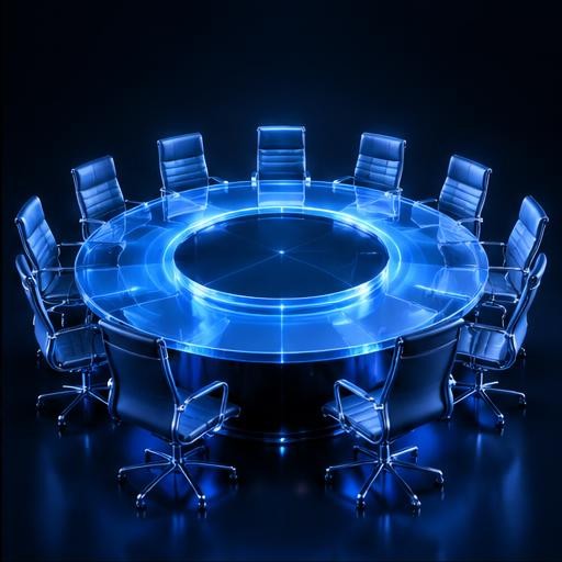 Blue light illustration of professionals collaborating, accompanying the section The Local Leadership Opportunity