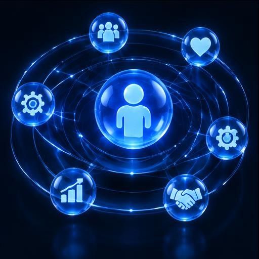 Blue light illustration of professionals collaborating, accompanying the section PCI Can Help Convene the Conversation