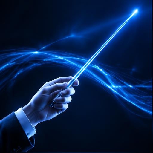Blue light illustration of professionals collaborating, accompanying the section Become a PCI Master Orchestrator