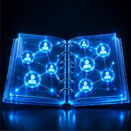 Blue light illustration of professionals collaborating, accompanying the section The Person We Want to Meet