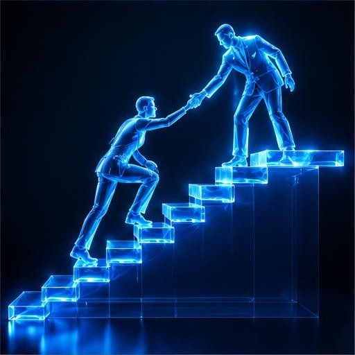 Blue light illustration of professionals collaborating, accompanying the section Why This Opportunity Matters Now