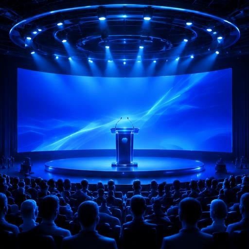 Blue light illustration of professionals collaborating, accompanying the section A New Conversation About Centers of Influence